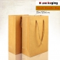 5 pcs Custom Recycling Brown Kraft Paper Shopping Bags Reusable Grocery Bags with Handle Wholesale